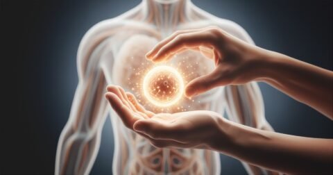 Illustration of person healing from within